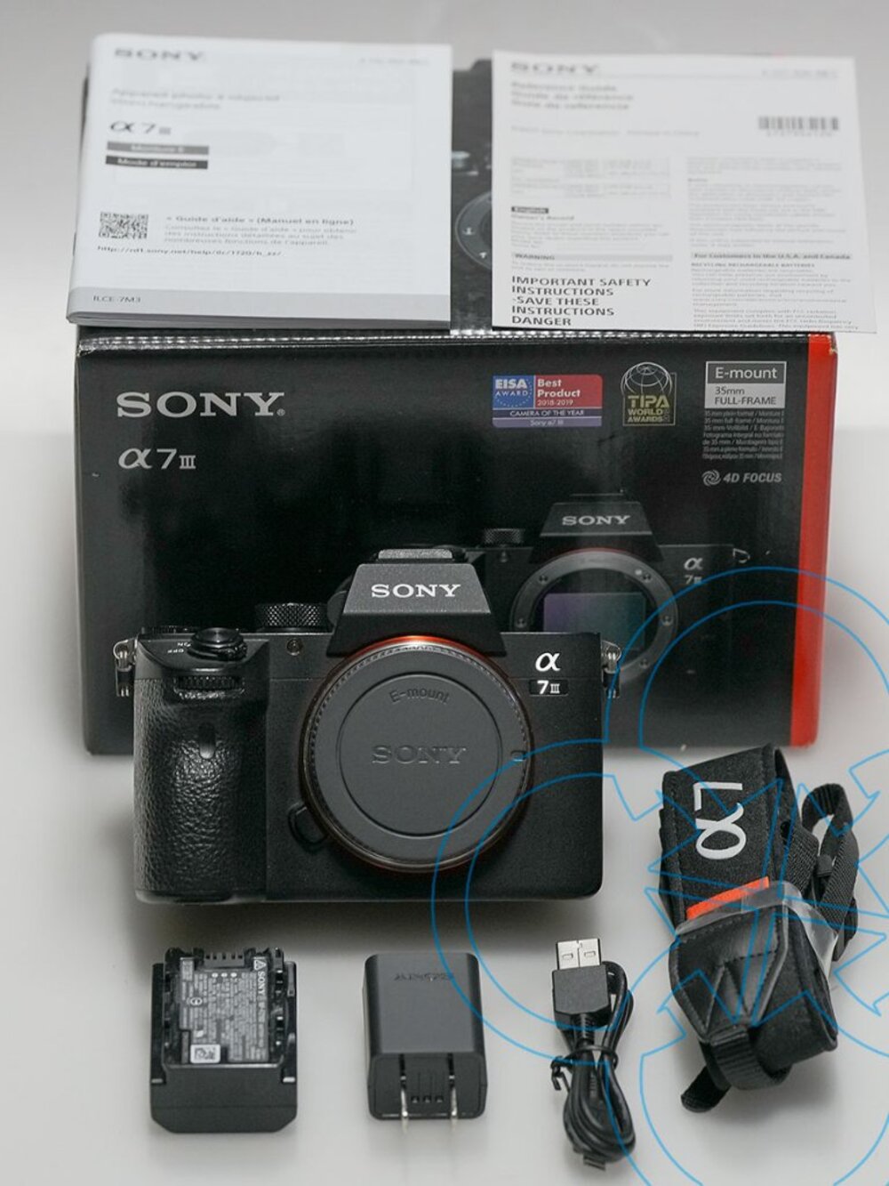 Sony Alpha a7 III Mirrorless 24.2MP Digital Camera Body w/Battery & 2 Mem Cards
